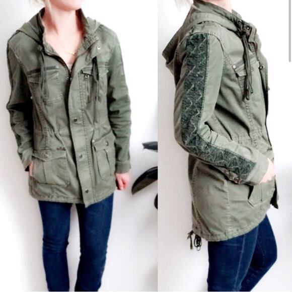 Anthropologie Hei Hei Anorak Military Utility Chore Coat Jacket - Picture 1 of 8